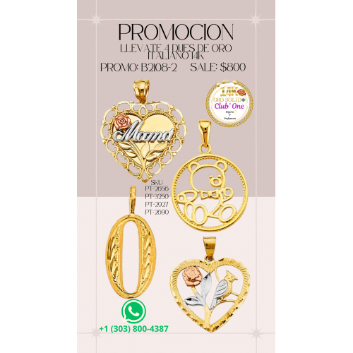 Dijes de Oro Italiano 14K en Promoción Calidad y Elegancia