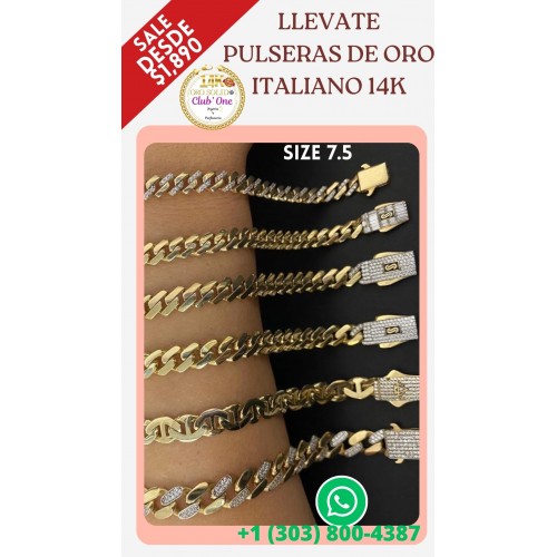 Compra Pulseras de Oro Italiano 14K en Promoción Ahora B694425