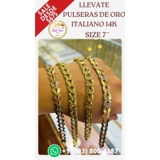 Luce Pulseras de Oro Italiano 14K en Oferta Especial B746632