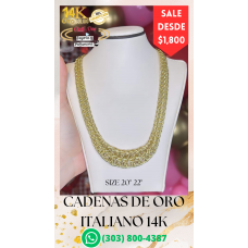 Cadena de Oro Italiano 14k Belleza y Durabilidad