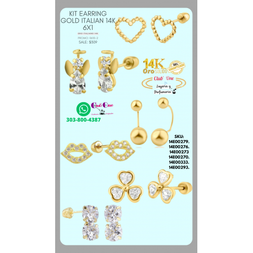 Descuento Especial en el Kit de Aretes de Oro Italiano 14K