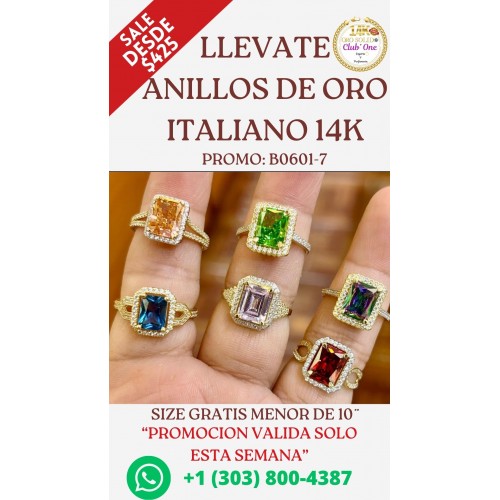 Tienda Online de Anillos de Oro Italiano 14K B06017