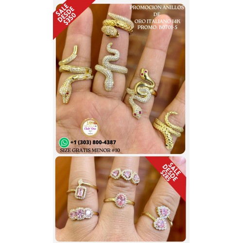 Calidad Garantizada en Anillos de Oro Italiano 14K B07015