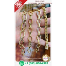 Nuevas Pulseras de Oro Italiano 14K para Mujer B07016