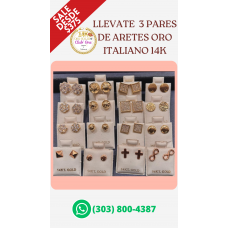 Descuento Imperdible en Aretes de Oro Italiano 14K