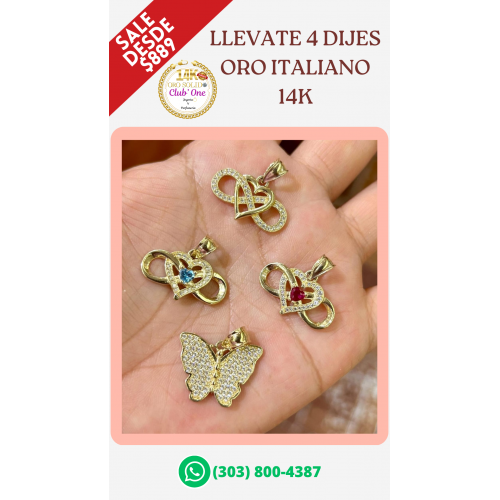 Dijes de Oro Italiano 14k Elegancia y Estilo Únicos