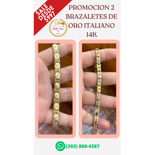 Descubre la Belleza del Oro Italiano 14k en Nuestros Brazalete