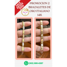 Brazalete de Oro Italiano 14k Calidad y Estilo Inigualables