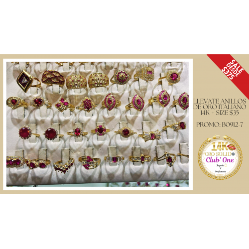 La Mejor Promoción en Anillos de Oro Italiano 14K B09127