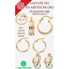 Descuentos Únicos en Aretes de Oro Italiano 14K B10122