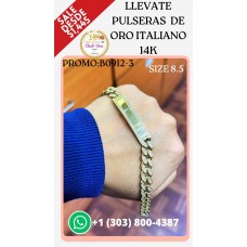 Luce Pulseras de Oro Italiano 14K en Oferta Especial B09123