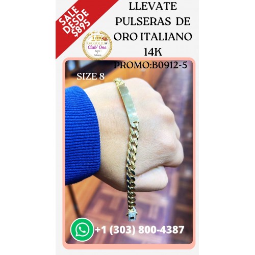 Llévate Oro Italiano 14K con las Mejores Pulseras B09125