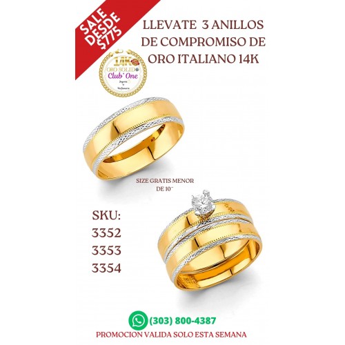 Oferta Limitada Anillos de Compromiso 3x1 B20016
