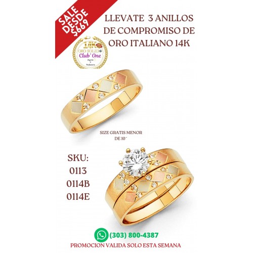 Llévate 3x1 en Anillos de Compromiso Únicos B20011