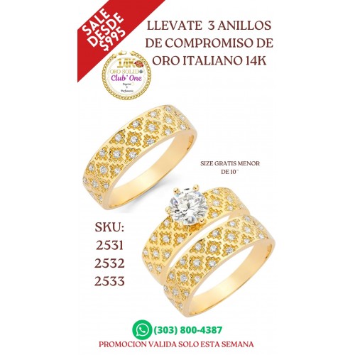 Promoción 3x1 en Anillos de Compromiso Elegantes B20012