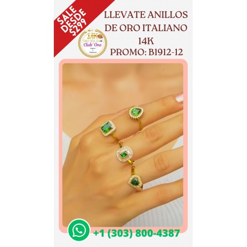 Descuentos Especiales en Anillos de Oro Italiano 14K B1912936