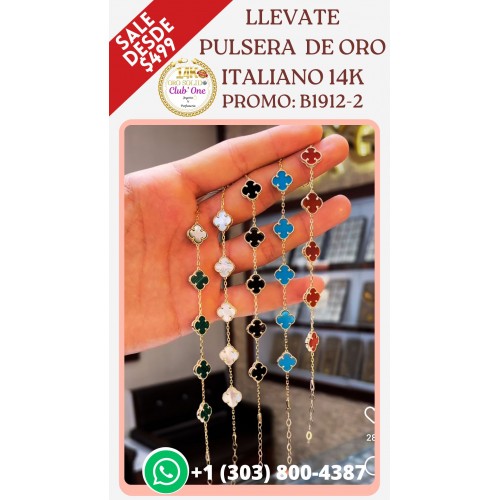 Las Mejores Pulseras de Oro Italiano 14K B19122