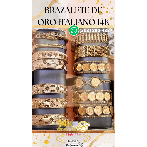 Brazalete de Oro Italiano 14K La Definición de Sofisticación