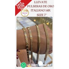 Aprovecha Nuestra Promoción y Lleva Pulseras de Oro Italiano 14K B264488