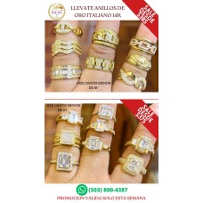 Promoción Exclusiva de Anillos de Oro Italiano 14k B28011
