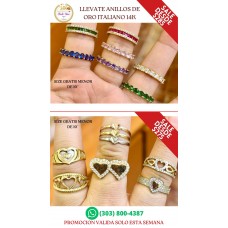 Promoción de Anillos en Oro 14k Italiano Elegancia y Calidad B28014