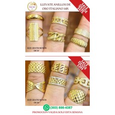 Ofertas Especiales en Anillos de Oro Italiano 14k Lujo al Mejor Precio B28013