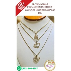 Ofertas Especiales en Dijes y Cadenas de Oro Italiano 14k B29012