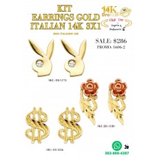 Promoción 3X1 Pendientes De Oro Italiano 14k