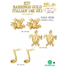 Aretes En Promoción 3X1 De Oro Italiano 14K 