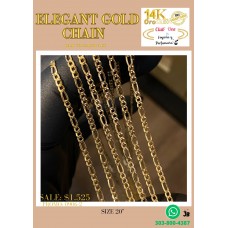 Promoción Cadena Elegante De Oro Italiano 14K 