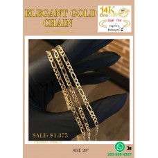 Elegante Cadena De Oro Italiano 14K En Promoción