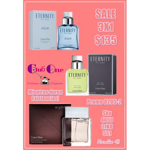 Calvin Klein Promoción Perfume 3x1 M