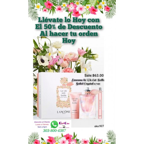 Lancome La Vie Est Belle Soliel Crystal W Promoción 