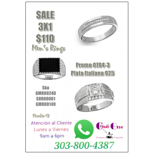 Anillos de Plata Italiana 925 Promocion 3X1