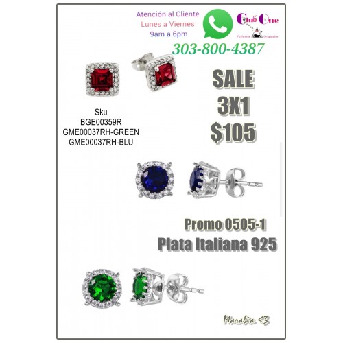 Aretes de Plata 925 Promocion 3X1