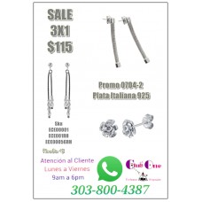 Pendientes de Plata Italiana Promocion 3x1