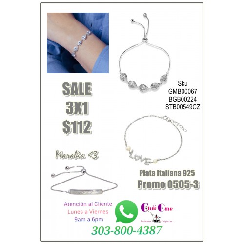 Pulsera de Plata Italiana 925 Promocion 3X1