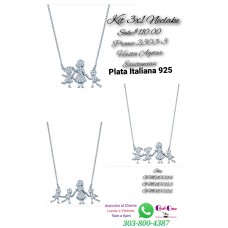 Collar de Plata Italiana 925 3X1