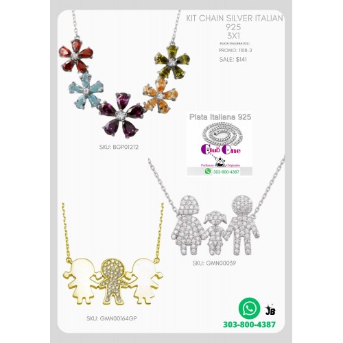 Grandiosa Y Exclusiva Promoción De Cadena De Plata Italiana 925 3X1