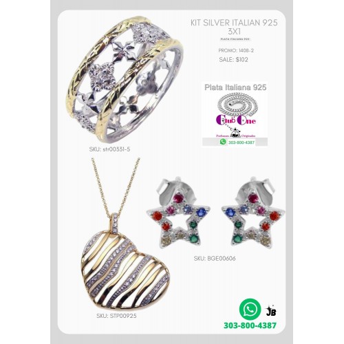 Promoción De Aretes Cadenas Y Anillos De Plata Italiana 925 3X1