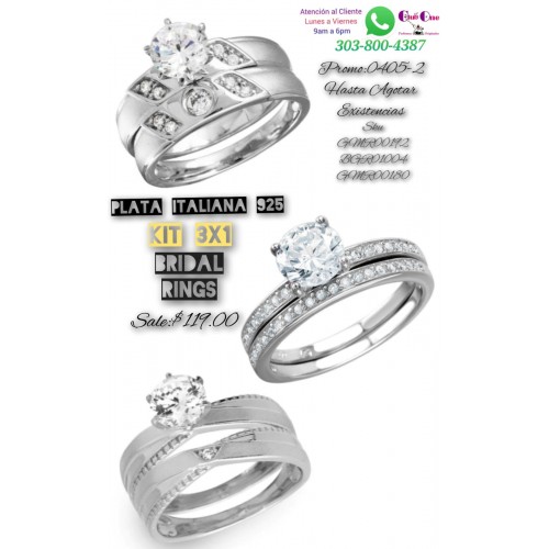 Anillos de Boda Plata Italiana Promocion 3X1