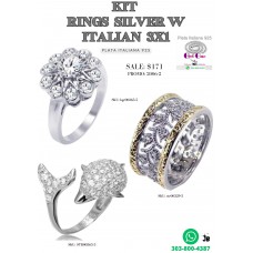 Promoción 3X1 Anillos De Plata Italiana W 