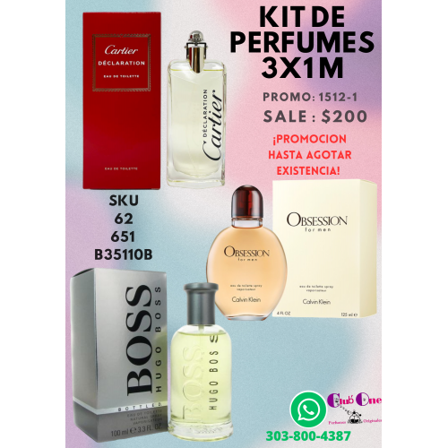 Descuentos Irresistibles en Perfumes para Hombres Kit 3x1 Especial