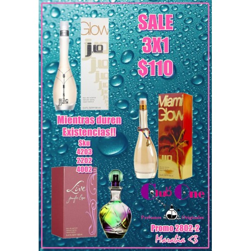 promoción de perfume Jennifer Lopez 3X1
