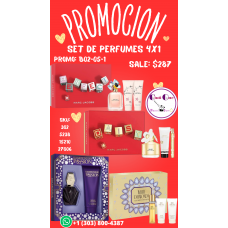 Ofertas de temporada en sets de perfumes para mujer 4x1