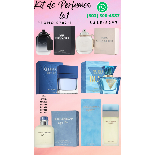 Promoción Única Perfumes para Mujer y Hombre 6x1