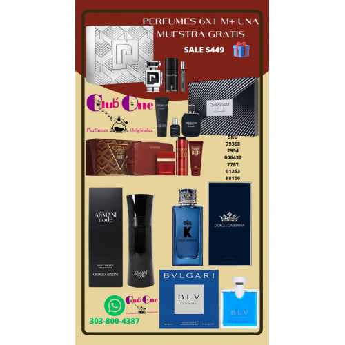 Promoción Exclusiva Perfumes para Hombre 6x1 + Muestra de Regalo Promoción Exclusiva Perfumes para Hombre 6x1 + Muestra de Regalo