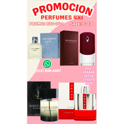 Aromas Irresistibles Perfumes para Hombre 4x1 en Promoción