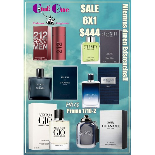 Promoción de Perfumes Kit 6x1 para Hombres + Muestra de Cortesía Promoción de Perfumes Kit 6x1 para Hombres + Muestra de Cortesía