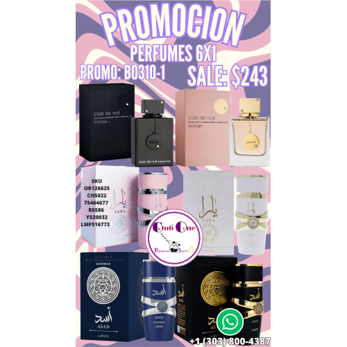 Llévate 6 Perfumes al Precio de 1 Promoción Única B03101